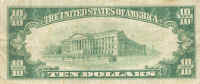 First National Bank of Norway, Michigan, 10 dollars, back