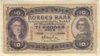 Norway 10 kroner 1901-1944 front
