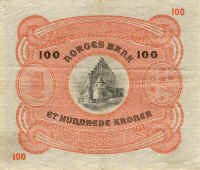 Norway 100 kroner 1901-1945 back