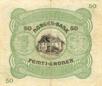 Norway 50 kroner 1901-1945 back