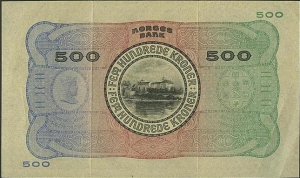 Norway 500 kroner 1901-1944 back