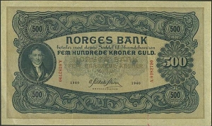 Norway 500 kroner 1901-1944 front