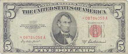 5 dollars United States Note - large picture